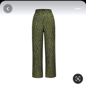 Leopard print wide leg pants